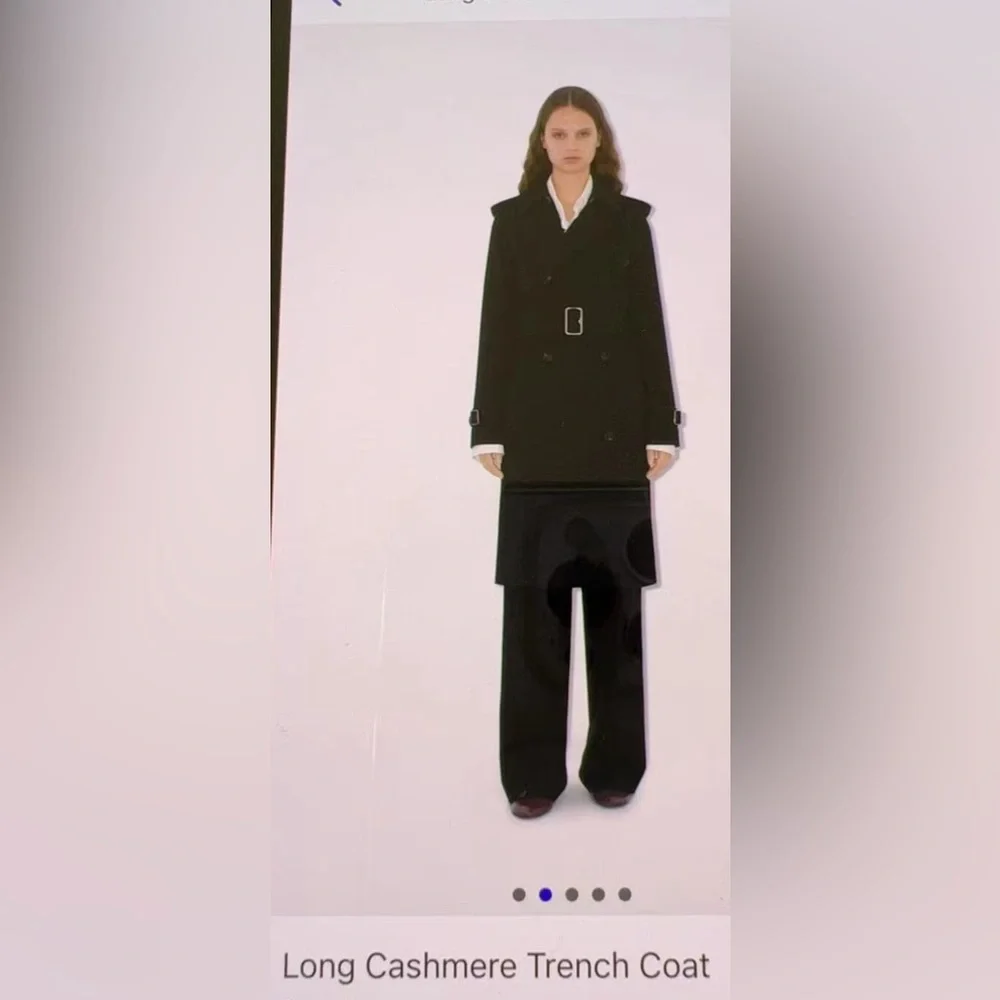 Burberry Black Double-Breasted Wool Trench Coat with Belt - Picture 5 of 16
